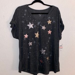 Style & Co Plus Size Starry Shine Shirt
